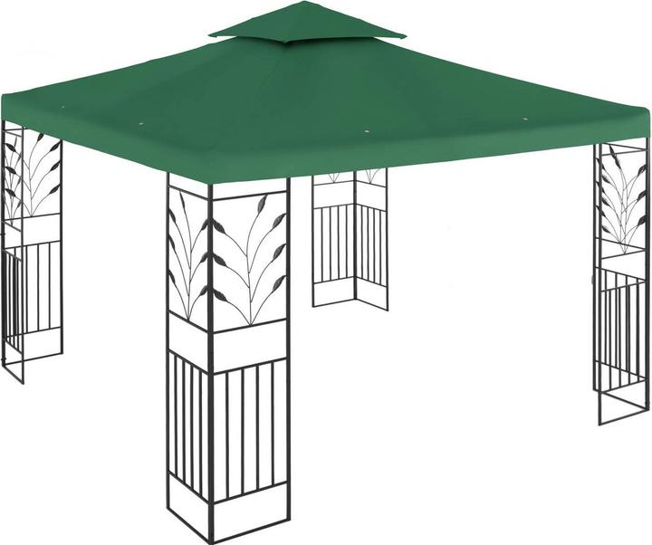 Produktbild Uniprodo Gartenpavillon Festzelt Pavillon Partyzelt Metall Sonnendach 3x3m dunkelgrün (300 cm, 300 cm)