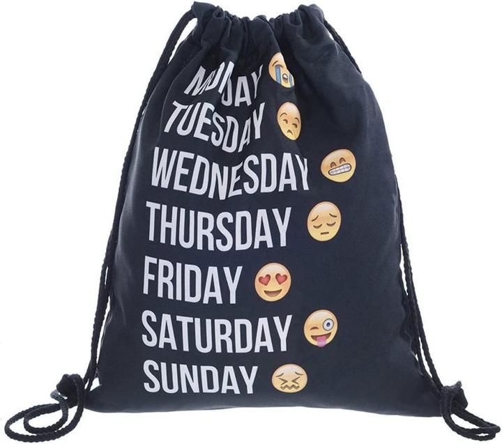 JTI Klassische Kordelzugtasche mit Smiley-Motiv - Nr. 3