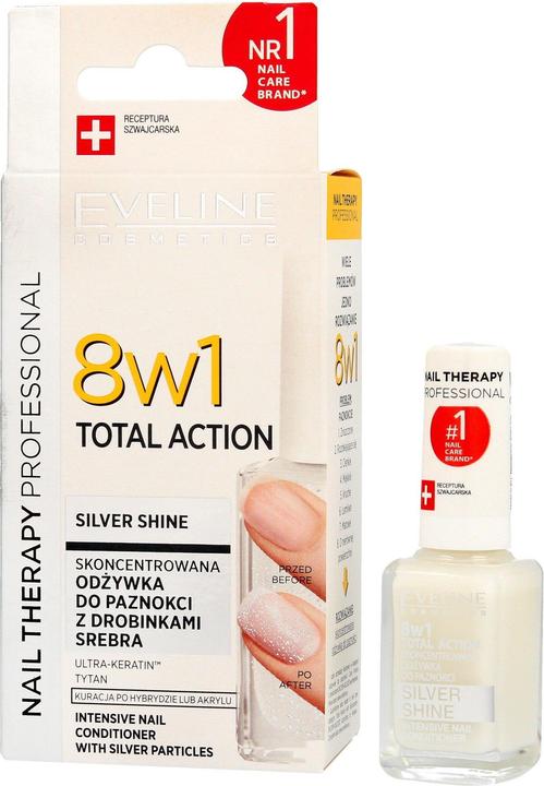Produktbild Eveline Cosmetics - 8 In 1 Total Action Silver Shine Intensive Nail Conditioner - Nail Conditioner (12 ml)