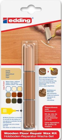Actual product image Edding Wood floor repair wax set 8902 (Beech, 1 x)