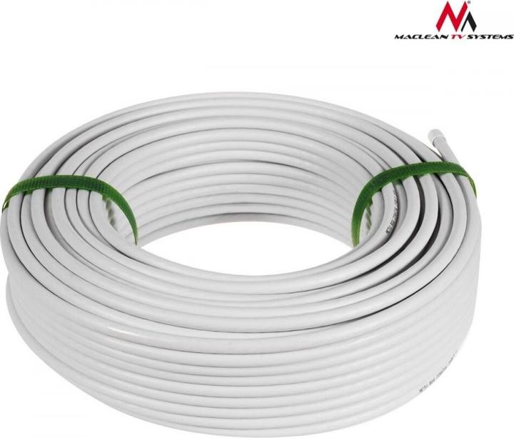Produktbild Maclean Bobine de Câble Coaxial M/M 50m (Blanc) (Antennenkabel)