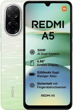 Actual product image Xiaomi Redmi A5 4G (64 GB, Lake Green, 6.88", Dual SIM, 32 Mpx, 4G)