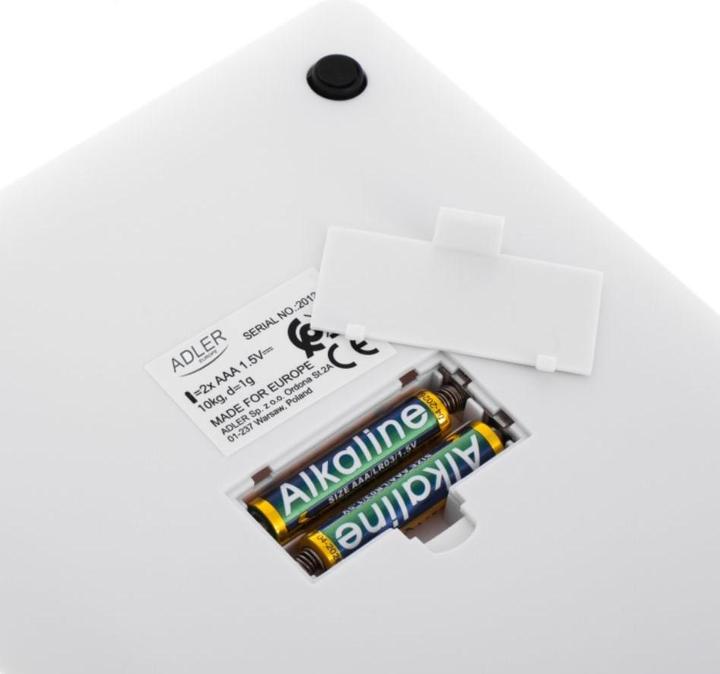 Actual product image Adler AD kitchen scale White Built-in Rectangle Electronic kitchen scale