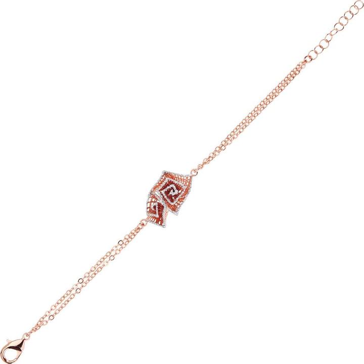 Ottaviani Rose gold bronze bracelet with silver glitter