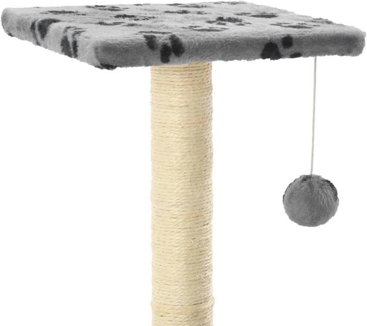 Produktbild VidaXL Katzen Kratzbaum (65 cm, Grau mit schwarzem Pfoten-Aufdruck)