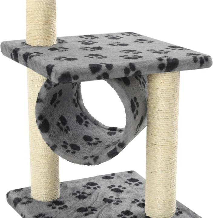 Produktbild VidaXL Katzen Kratzbaum (65 cm, Grau mit schwarzem Pfoten-Aufdruck)