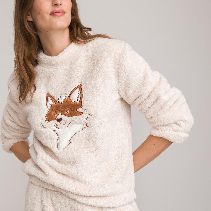 Produktbild La Redoute Collections Bestickter Pyjama aus Webpelz (32, 34)