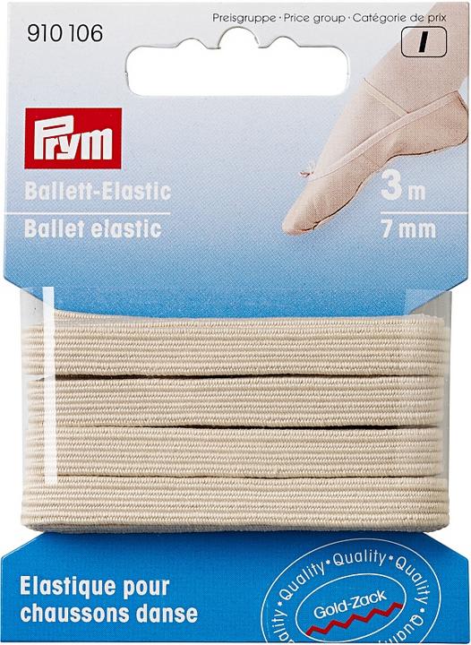 Image du produit Prym Élastique de danse classique, beige 7 mm, carte 3 m