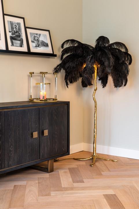 Produktbild Richmond Interiors Sideboard Hunte schwarz gold gebürstet 200 (200 x 81 x 45 cm)