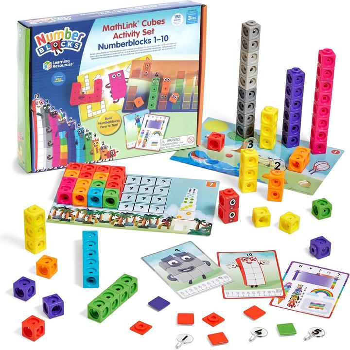 Actual product image Learning Resources MathLink® Cubes Numberblocks® 1-10 Activity Set (German, Dutch, Spanish, French)