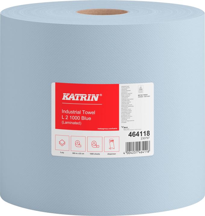 Actual product image Katrin 2 Cleaning cloth rolls L2 Blue 2-ply blue, 1,000 sheets (1 x)