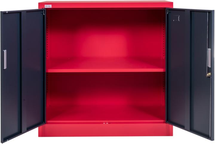Immagine prodotto Jet-Line Mobili per ufficio Armadio per archiviazione KIEW rosso-grigio scuro 90x40x90cm in metallo