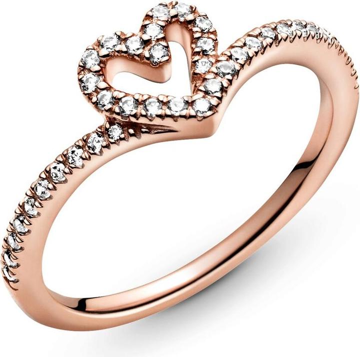 Actual product image Pandora Rose Heart and Wishbone Ring (58)
