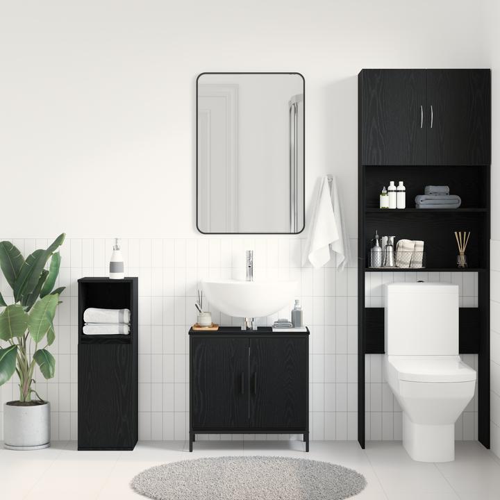 VidaXL Mobile lavandino bagno rovere nero 60x30x60 cm Materiale