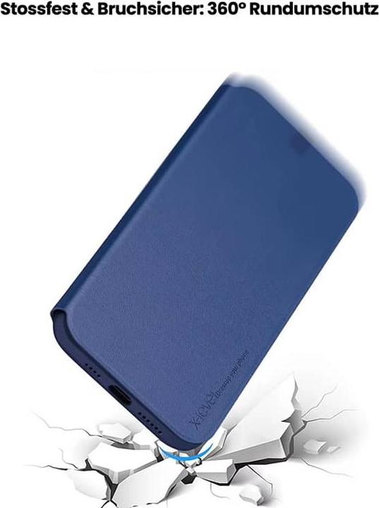 Produktbild X-Level Samsung Galaxy S7 edge - FIBColor Flip Etui, Kunstleder, 360° Rundumschutz, Dunkelblau (Samsung Galaxy S7 Edge)