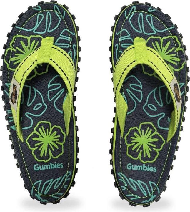Actual product image Gumbies Islander Flip-Flops Lime Hibiscus (47)