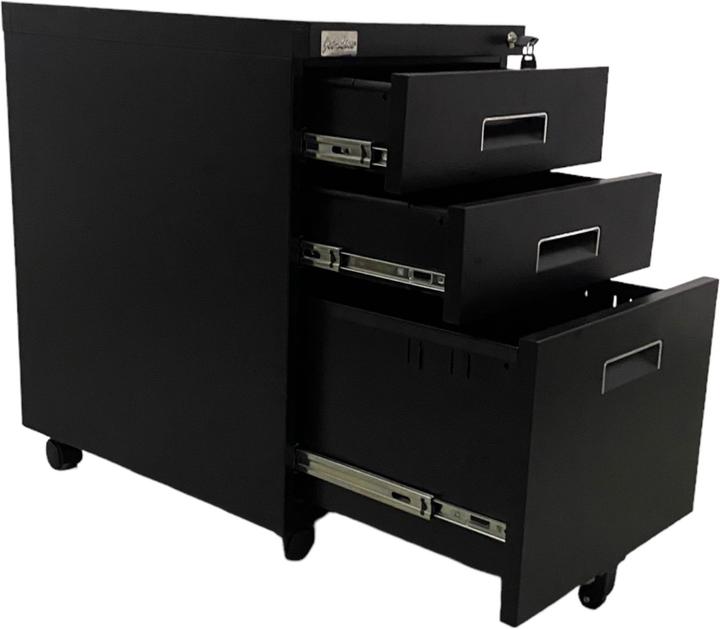 Produktbild Jet-Line Rollcontainer PAUL schwarz Rollschrank Bürocontainer knock-down