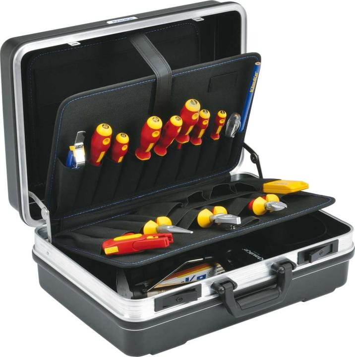 Klauke KLA KL855B22 Hartschalenkoffer,Schwarz Bestückt,Lehrlingsk (22 Teile)