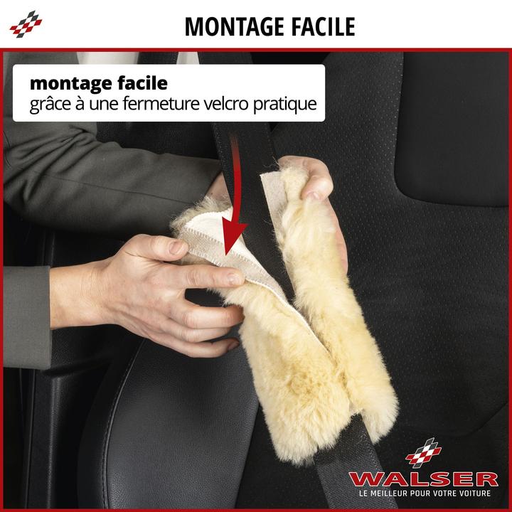 Immagine prodotto Walser Cuscinetto per cinture di sicurezza Millie in pelle di agnello, 2 pezzi Cuscinetto per cinture di