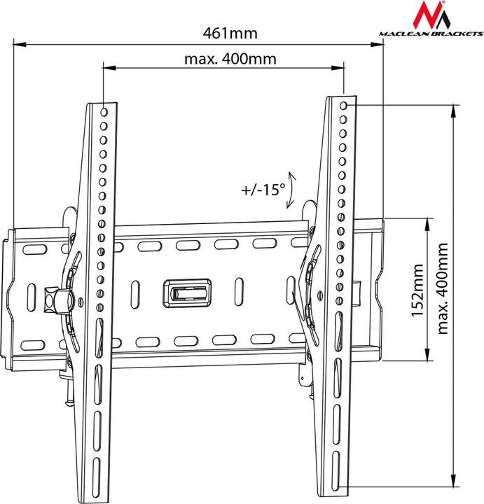 Produktbild Maclean MC-778 TV-Halterung (55 Zoll) (Wand, 55", 45 kg)
