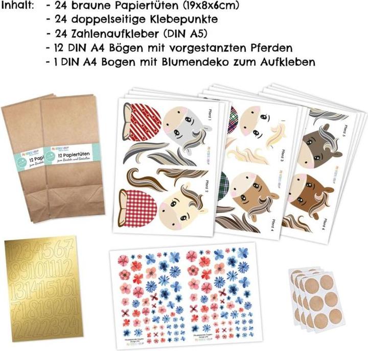 Produktbild Papierdrachen Adventskalender gestanzt - Pferdekalender