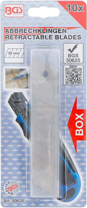 Actual product image BGS Retractable Blades 25 mm 10 pcs. (Cutters)