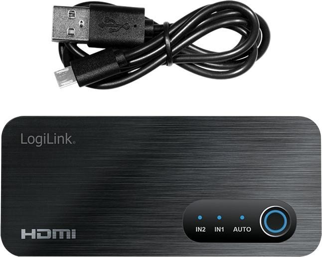 Immagine prodotto LogiLink Switch HDMI, 2x1 porte, 8K/60 Hz, HDCP, HDR, VRR, CEC