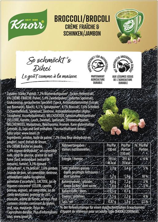 Immagine prodotto Knorr Broccoli con crème fraîche e prosciutto crudo