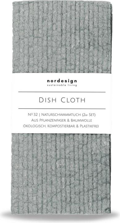 Nordesign 2er Set Naturschwammtuch, grau 17x8cm, H1cm (2 Stk.)