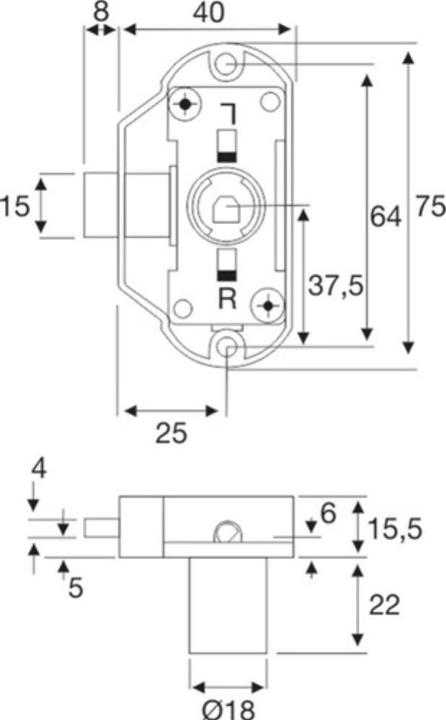 Actual product image BMB Espagnolette lock different locking 25 mm incl. inside cylinder (Profile cylinder)