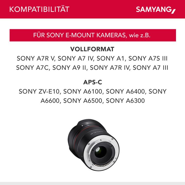Produktbild Samyang AF 18mm f/2.8 FE, Sony E- Mount (Sony E, Vollformat)