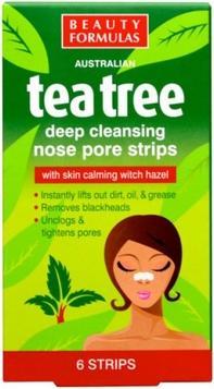 Actual product image Beauty Formulas Tea Tree Deep Cleansing Nose Pore Strips Deep Cleansing Nose Strips 6Pcs. (Cleaning cloths, 500 ml)