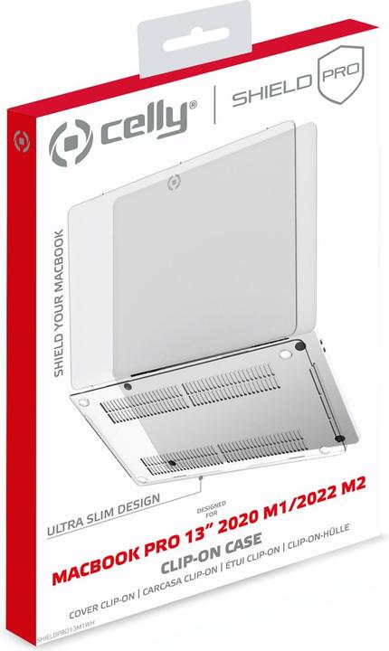 Immagine prodotto Celly CLIP SU MACBOOK PRO 13 M1/M2. CUSTODIA TRASPARENTE SHIELDPRO13M1WH (13", Apple)