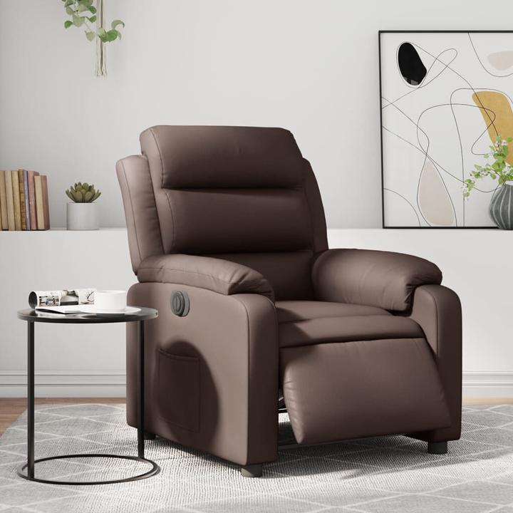 Actual product image VidaXL Recliner armchair reclining armchair recliner armchair electric brown imitation leather