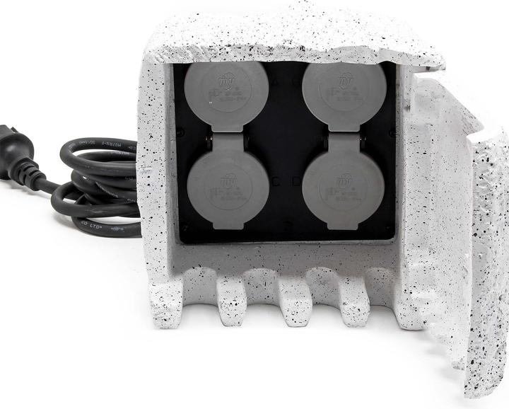 Produktbild Wiltec 4-fach Gartensteckdose Aussensteckdose Steinoptik Outdoor 5m Kabel (4 x, 5 m)