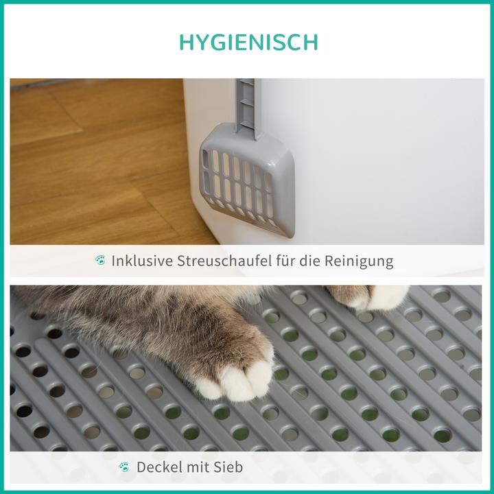 Actual product image PawHut Cat litter tray with scoop (Cat litter box closed)