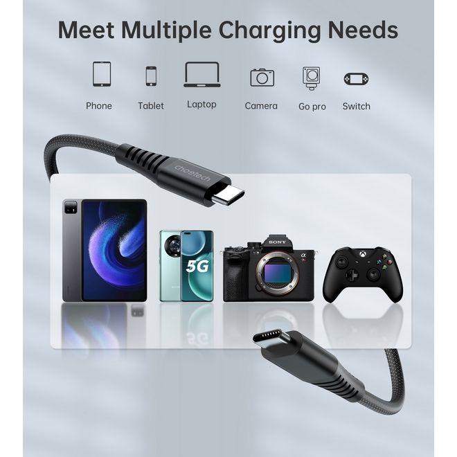 Produktbild Choetech XCC-1051 USB-C to USB-C cable, PD 240W 1.8m (black) (1.80 m, USB 3.2 Gen 2, 240 W)