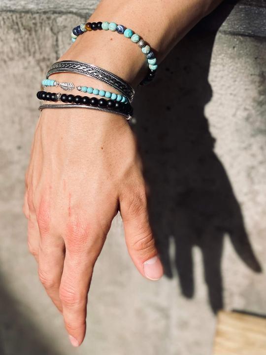 Immagine prodotto Balibay Kiyan (20 cm, Argento 925, Onice, Occhio di tigre, Pietra preziosa, Lapislazzuli)