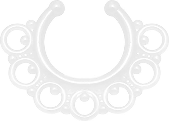 Immagine prodotto Star Piercing Fake Septum Tribal mit Kugeln transparent "Glow" (senza ottone, Acrilico)