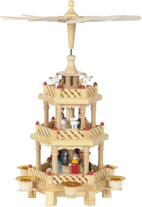 Produktbild OBC Kunsthandwerk Weihnachtspyramide mit Krippenmotiv, 3 Etagen