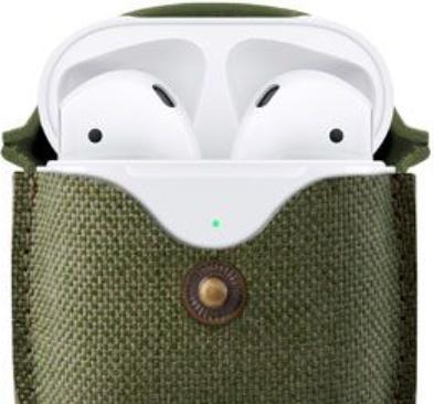 Actual product image TwelveSouth AirSnap Fabric Case for AirPods Olive Green (Headphone bag)