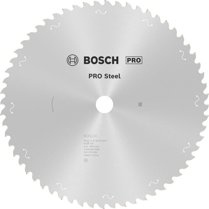 Bosch Professional Zubehör PRO Steel Kreissägeblatt, 305 x 2,2 x 25,4 mm, T60