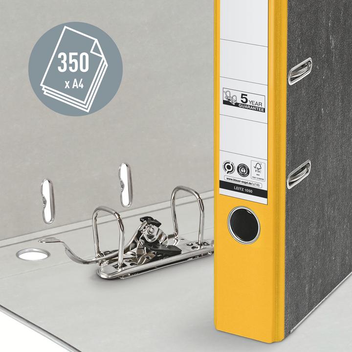Actual product image Leitz Cloud marble folder, 180 degree, DIN A4, 52 mm, yellow colored spine, cardboard cover, outside m (A4, 52 mm, 1 Piece)