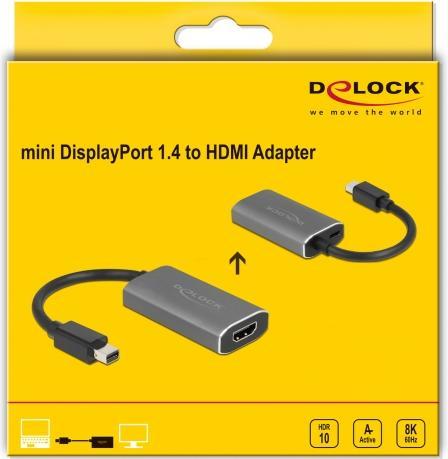 Actual product image Delock Adapter 8K 60Hz Mini DisplayPort - HDMI-A (Mini DP, HDMI, 20 cm)