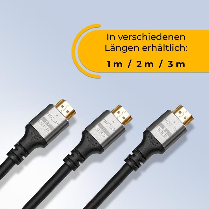 Actual product image Hermex HDMI to HDMI Cable 1m 8K UHD High Speed HDMI Connection Cable (1 m, HDMI)