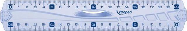 Actual product image Maped Flat ruler Geometric, 200 mm, plastic, with handle (200 mm)