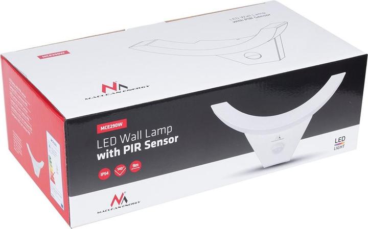 Produktbild Maclean MCE290W LED-Lampe mit Infrarot-Bewegungssensor 800lm 10W IP54 Baltas