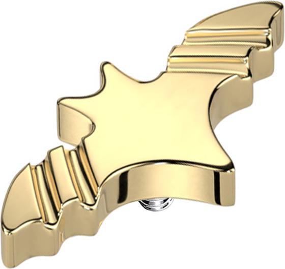 Star Piercing Dermal Anchor Basic Fledermaus vergoldet (ohne Messing, Titan G23)