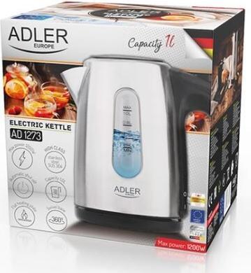 Produktbild Adler AD 1273 Wasserkocher, Haselnuss, Edelstahl (1 l)