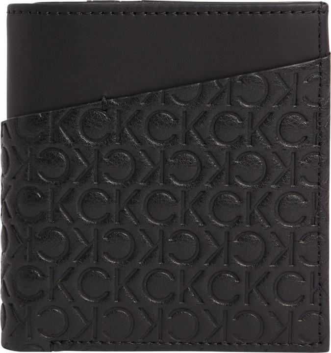 Actual product image Calvin Klein CK Must Mono Trifold 6CC W/Coin Black Tonal Mono